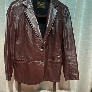 Reed Women's Burgundy Leather Blazer